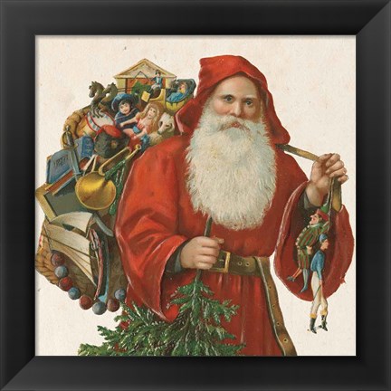 Framed Victorian Santa III Print