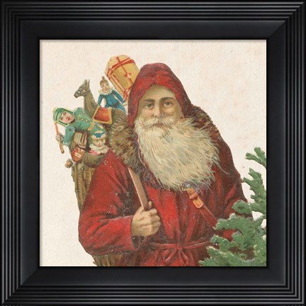 Framed Victorian Santa I Print