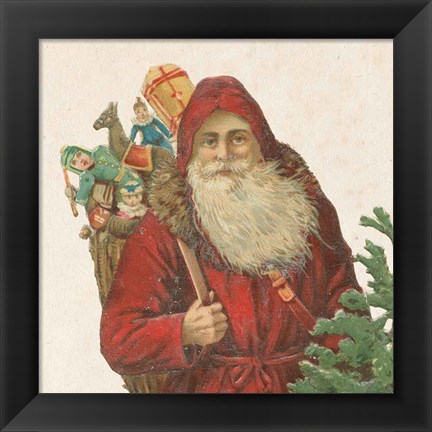 Framed Victorian Santa I Print