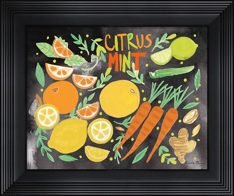 Framed Fruitie Smoothie IV on Black Print