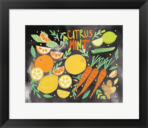 Framed Fruitie Smoothie IV on Black Print