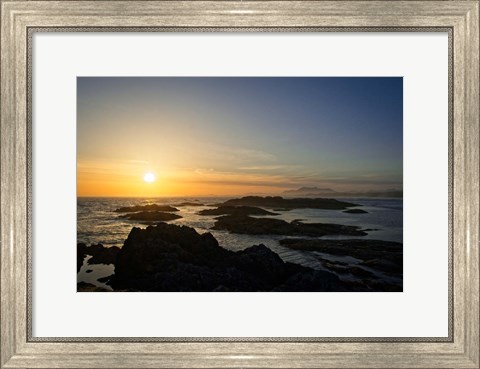 Framed Coastal Waters At Sunset Print