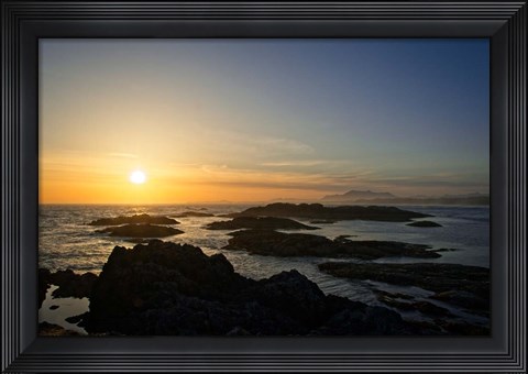 Framed Coastal Waters At Sunset Print