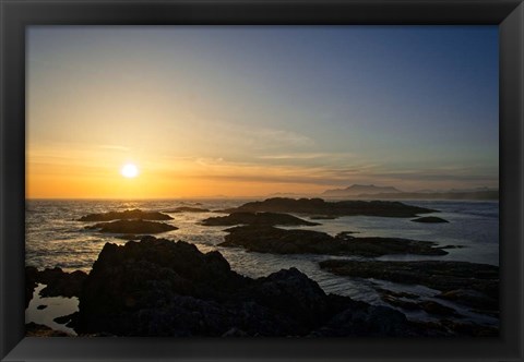 Framed Coastal Waters At Sunset Print
