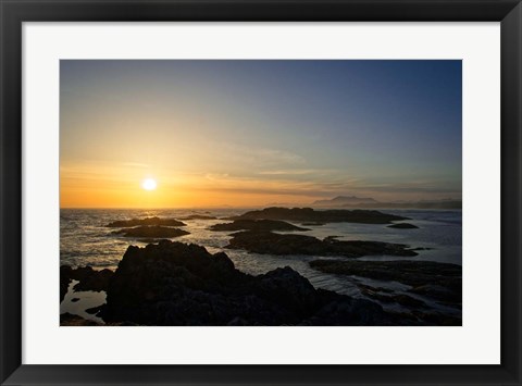 Framed Coastal Waters At Sunset Print