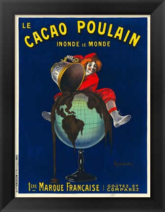 Framed Le Cacao Poulain Inonde le Monde, 1911 Print