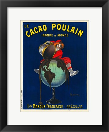 Framed Le Cacao Poulain Inonde le Monde, 1911 Print