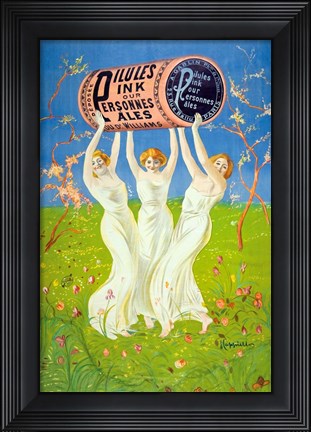 Framed Pilules Pink Pour Personnes Pales, 1910 Print