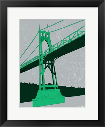 Framed St. Johns Bridge - Portland Print