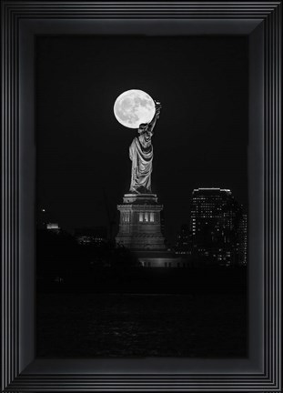 Framed Full Moon New York Print