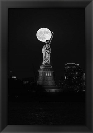 Framed Full Moon New York Print