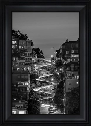 Framed Lombard Street BW Print