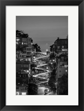 Framed Lombard Street BW Print