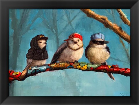 Framed Birdz In Da Hood Print