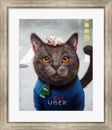Framed Cat Uber Print