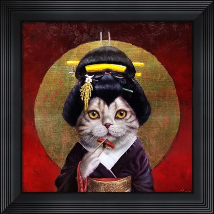 Framed Kyoto Kitty Print