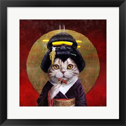 Framed Kyoto Kitty Print