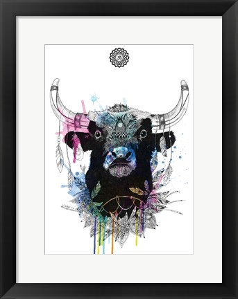 Framed Bull Print