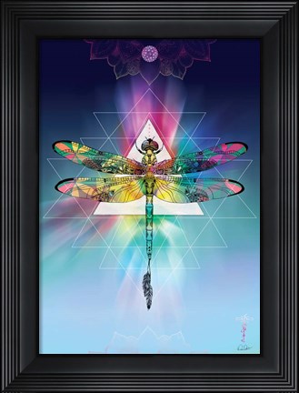 Framed Cosmic Dragonfly Print