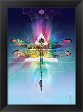 Framed Cosmic Dragonfly Print