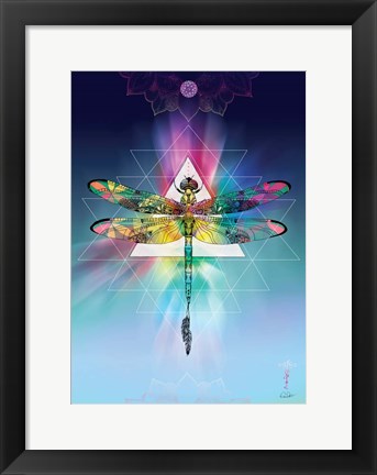 Framed Cosmic Dragonfly Print