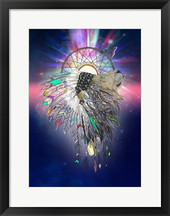 Framed Cosmic Lion Butterfly Print