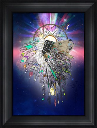 Framed Cosmic Lion Butterfly Print