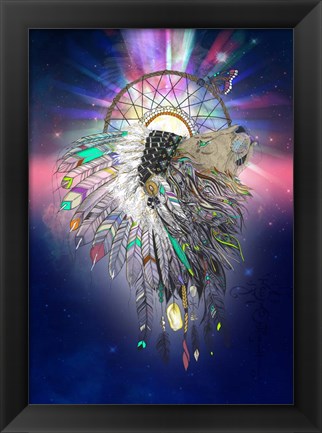 Framed Cosmic Lion Butterfly Print