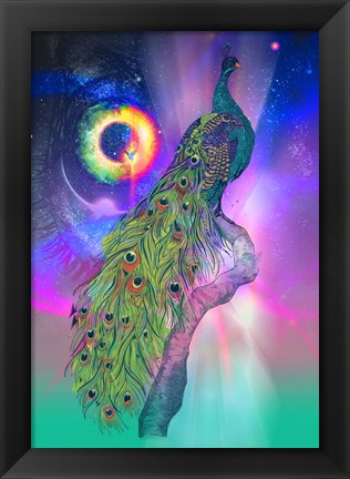 Framed Cosmic Peacock Print