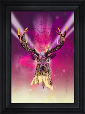 Framed Cosmic Stag Print