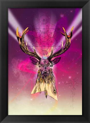 Framed Cosmic Stag Print