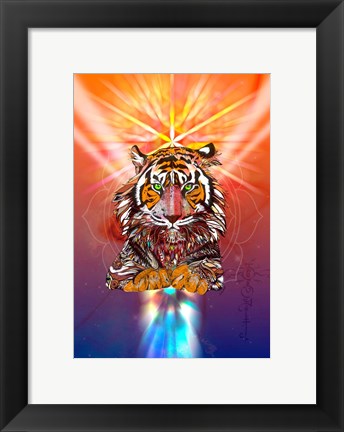 Framed Cosmic Tiger Print