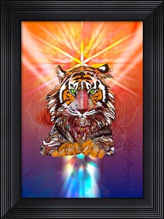 Framed Cosmic Tiger Print