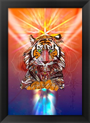 Framed Cosmic Tiger Print