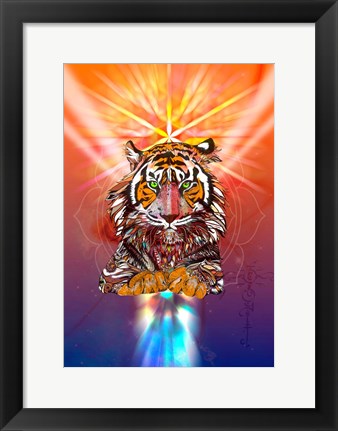 Framed Cosmic Tiger Print