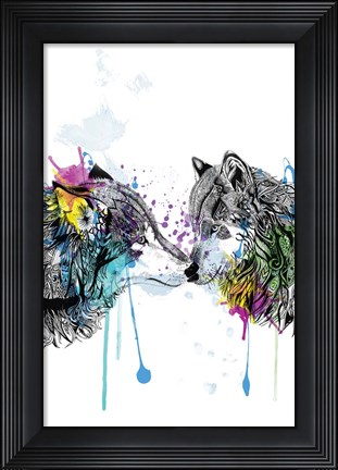 Framed Wolves Print
