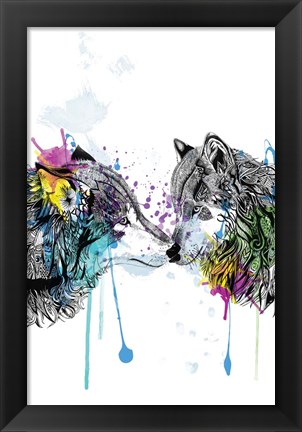 Framed Wolves Print