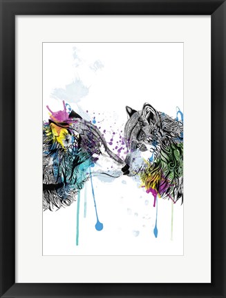 Framed Wolves Print