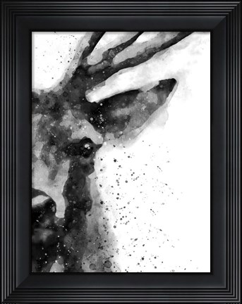 Framed Deer At Attention Print