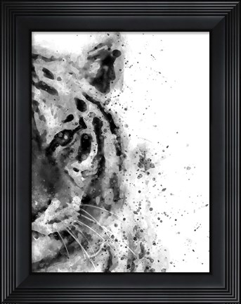 Framed Tiger At Attention Print