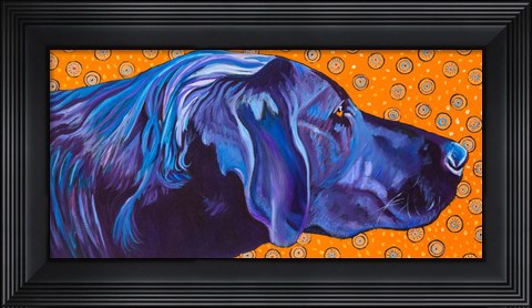 Framed Lab With Orange Print