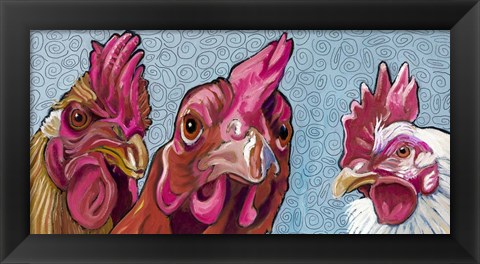 Framed Three Chicks Print