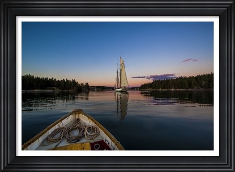 Framed Isle au Haut Twilight Print