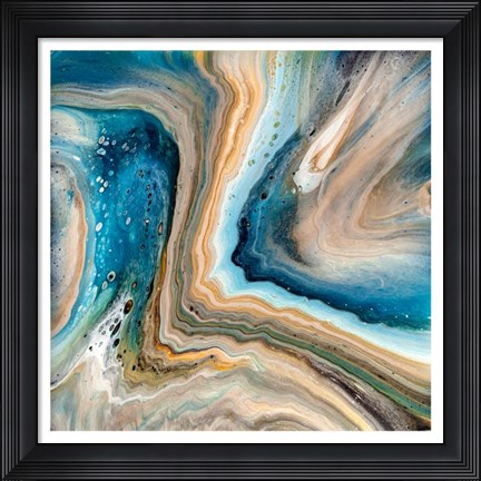 Framed Blue Agate Geode Print
