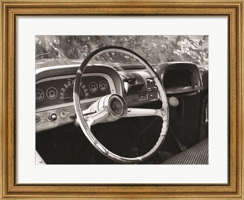 Framed Chevy Steering Wheel Print