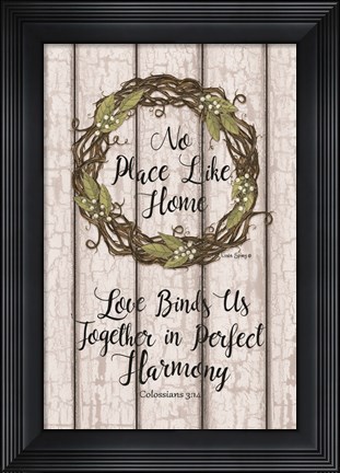 Framed Leaf Wreath Print