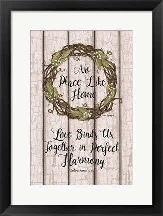 Framed Leaf Wreath Print