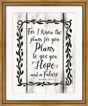 Framed Plans to Give You Hope Print