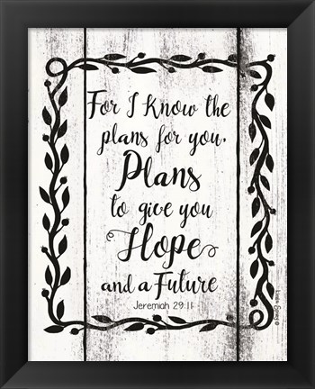 Framed Plans to Give You Hope Print