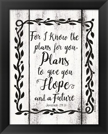 Framed Plans to Give You Hope Print